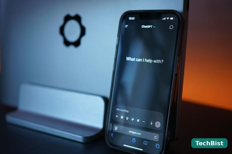 A smartphone displaying an AI chat interface